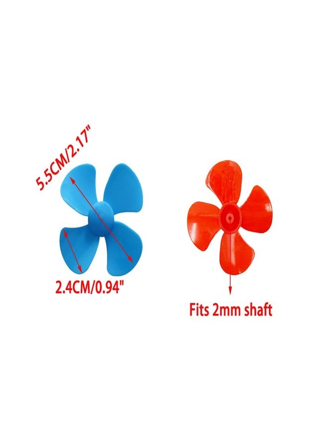 URIMPAVIDO 30PCS Motor Propellers 2mm Shaft Propellers with 4-Vanes 50mm Fan Shape Propellers for Motor RC Boat Ship RC Airplane DIY Model Toy Part (Red) - Image 3